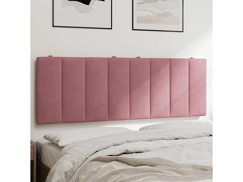 Tête de lit coussin rose 140 cm velours