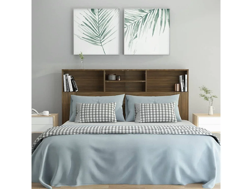 Armoire de tête de lit Chêne marron 160x19x103,5 cm