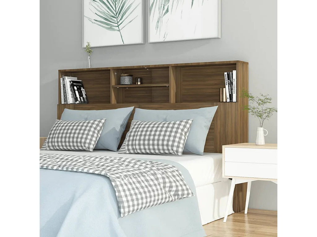 Mueble cabecero color marrón roble 160x19x103,5 cm