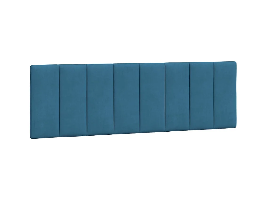 Tête de lit coussin bleu 160 cm velours