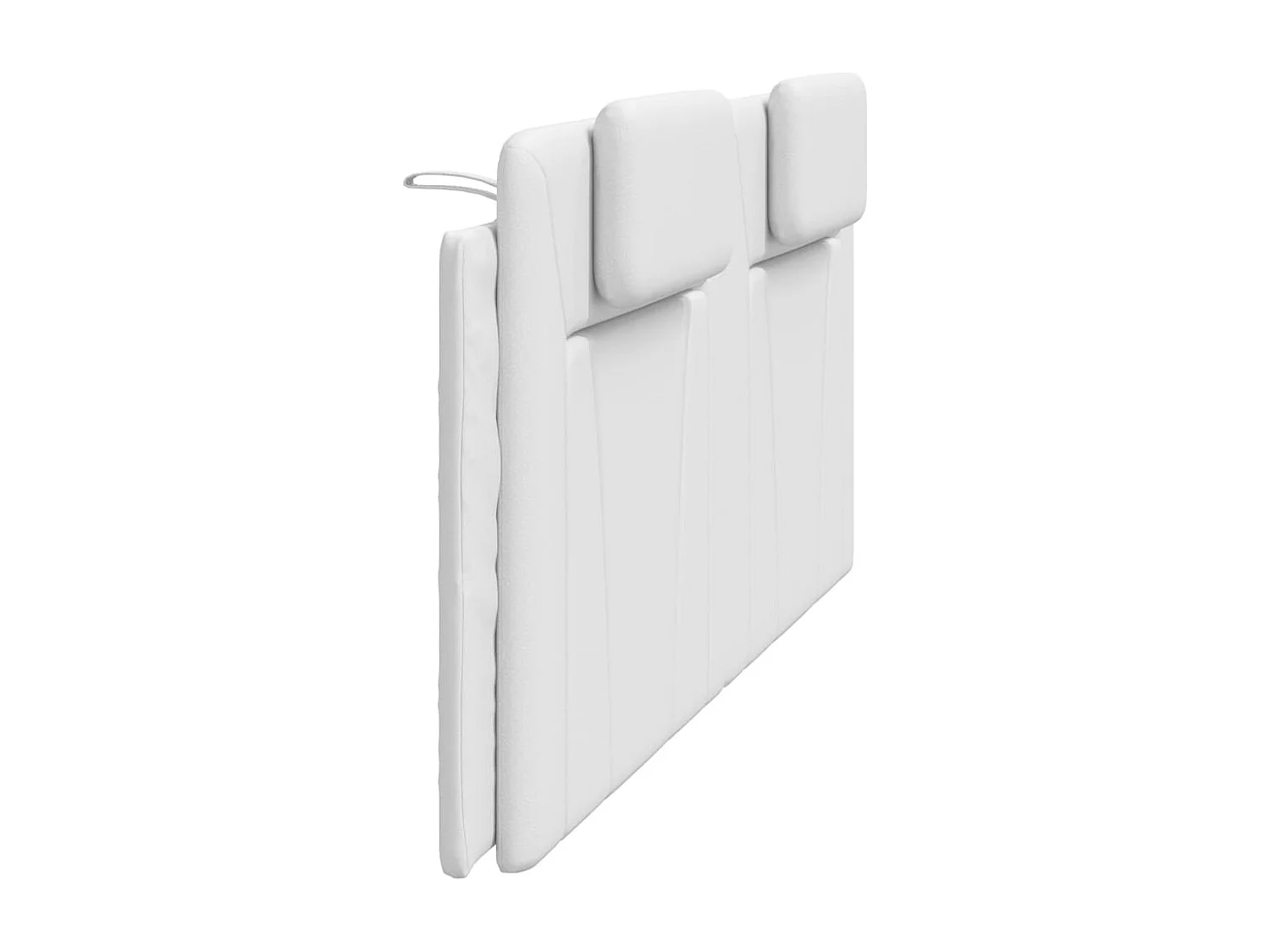 Cabecero de cama acolchado cuero sintético blanco 200 cm
