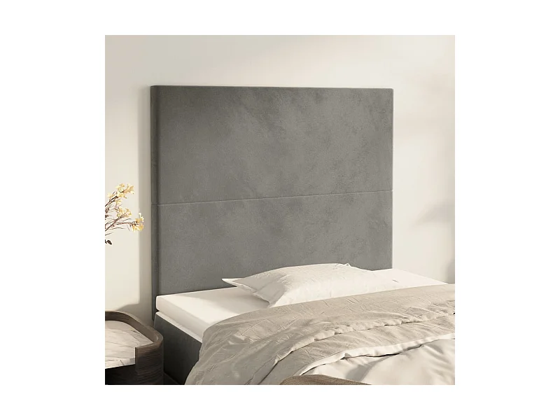 Tête de lit 2 pièces Gris clair 100x5x78/88 cm Velours