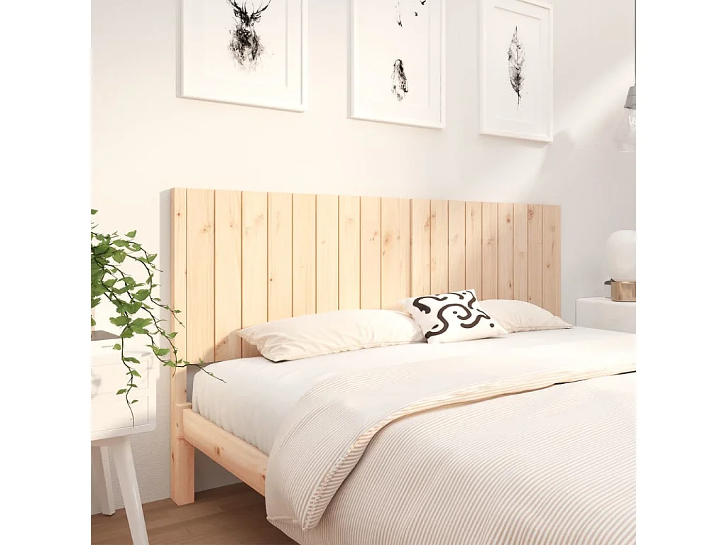 Cabecero de cama madera maciza de pino 185,5x4x100 cm