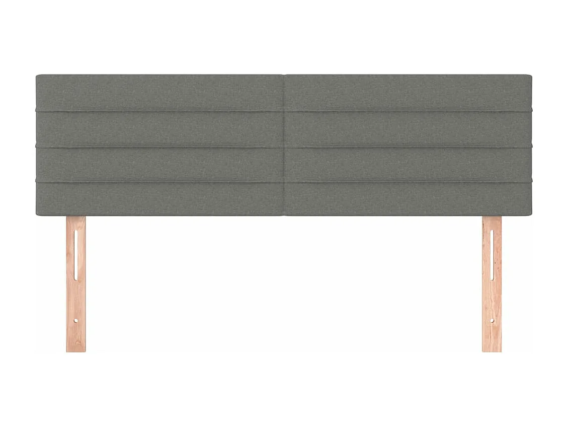 Cabeceira de cama 2 peças tecido 72x5x78/88 cm cinzento-escuro