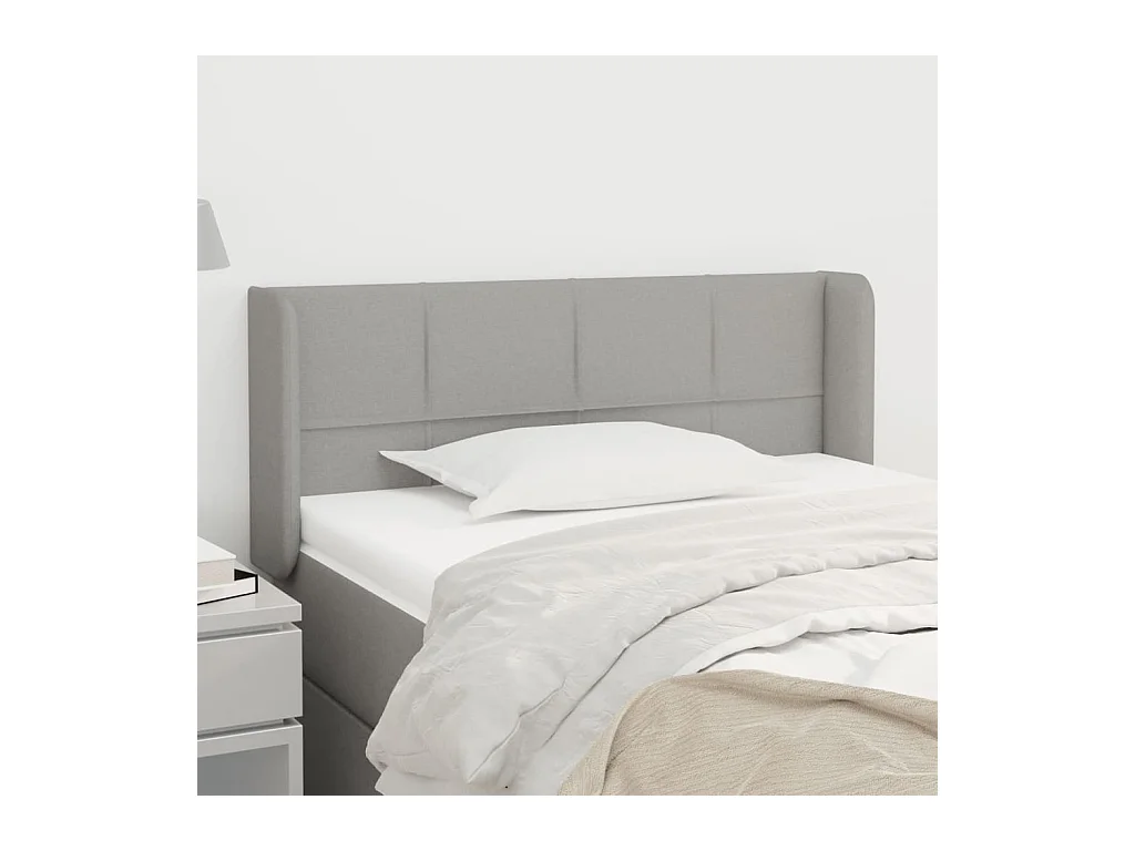 Tête de lit avec oreilles Gris clair 93x16x78/88 cm Tissu