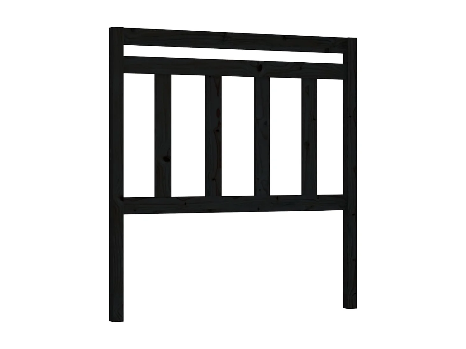 Tête de lit Noir 81x4x100 cm Bois massif de pin