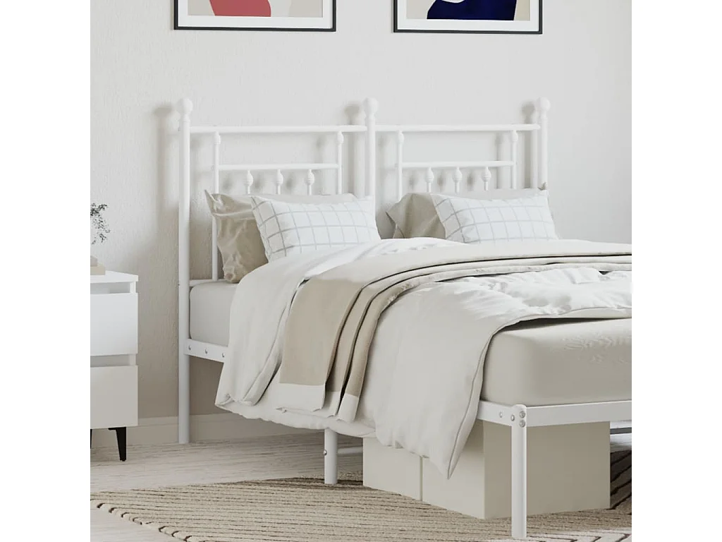 Tête de lit métal blanc 120 cm