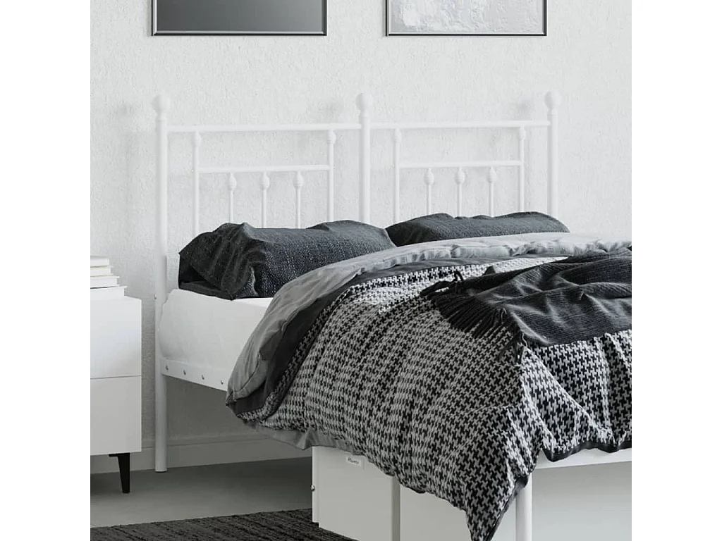 Tête de lit métal blanc 120 cm