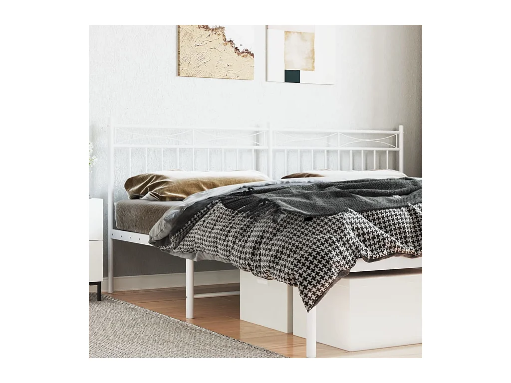 Tête de lit métal blanc 193 cm