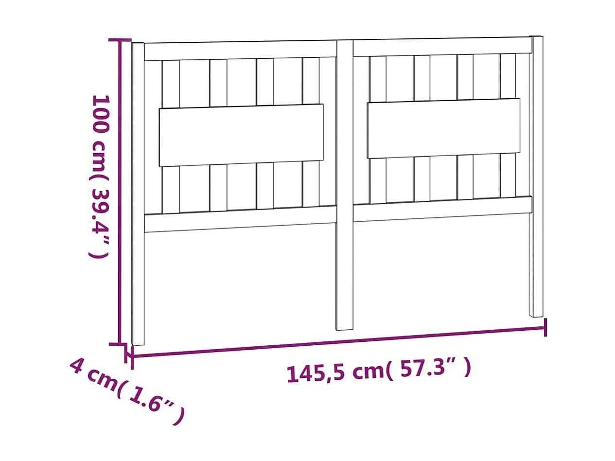 Tête de lit Blanc 145,5x4x100 cm Bois massif de pin