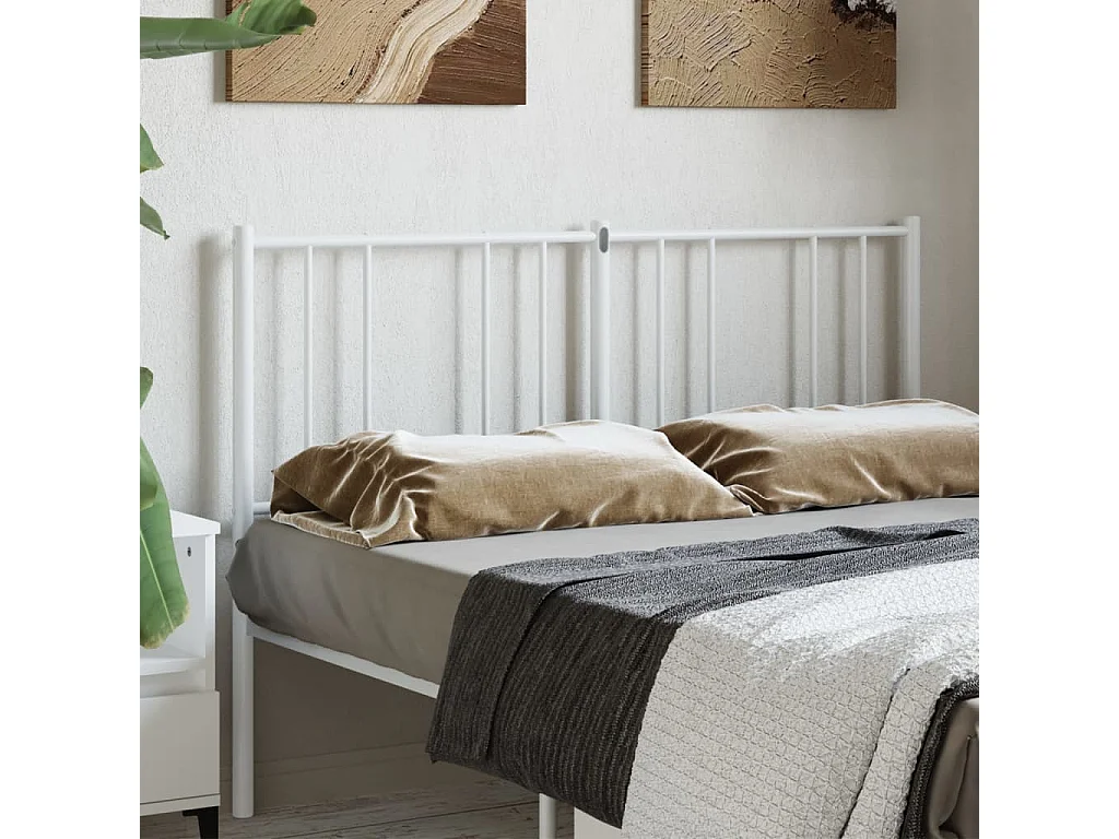 Cabeceira de cama 135 cm metal branco