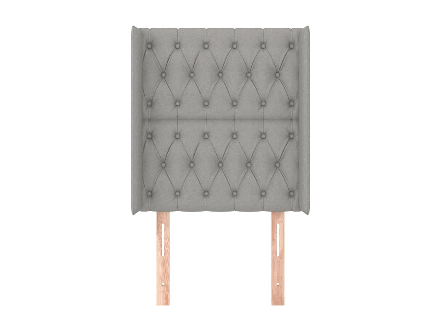 Hoofdbord met randen 83x16x118/128 cm stof lichtgrijs