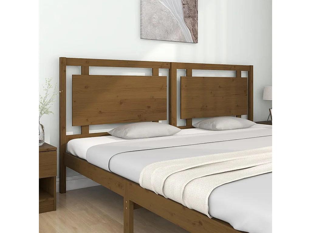 Tête de lit Marron miel 205,5x4x100 cm Bois massif de pin