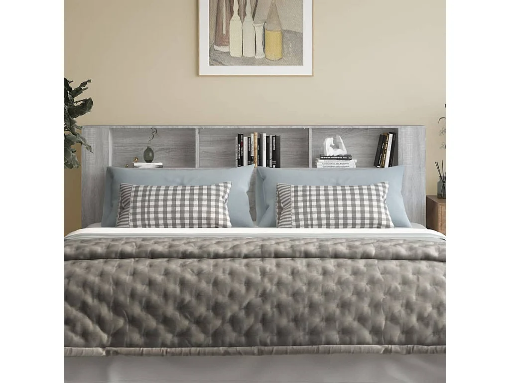 Armoire de tête de lit Sonoma gris 220x18,5x104,5 cm