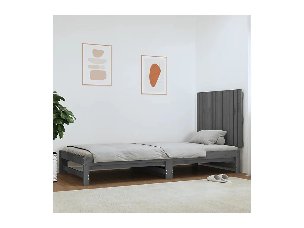 Tête de lit murale Gris 82,5x3x60 cm Bois massif de pin
