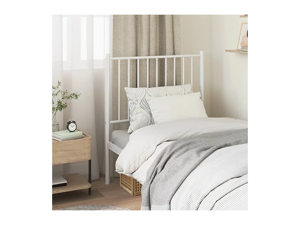 Tête de lit métal blanc 75 cm