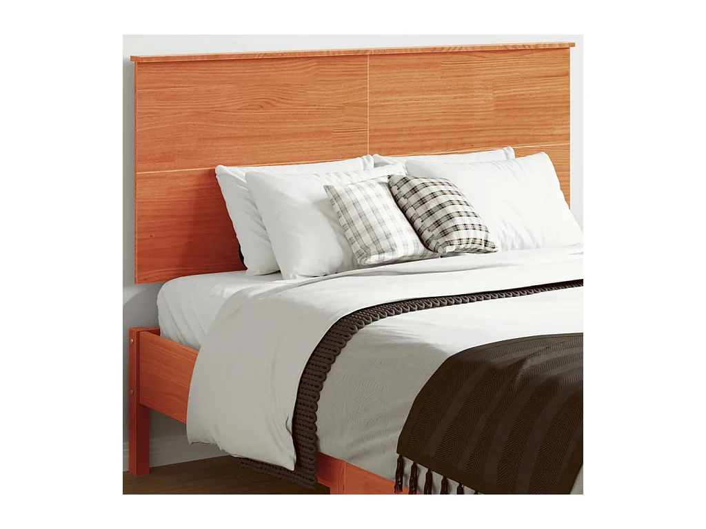Tête de lit cire marron 135 cm bois massif de pin