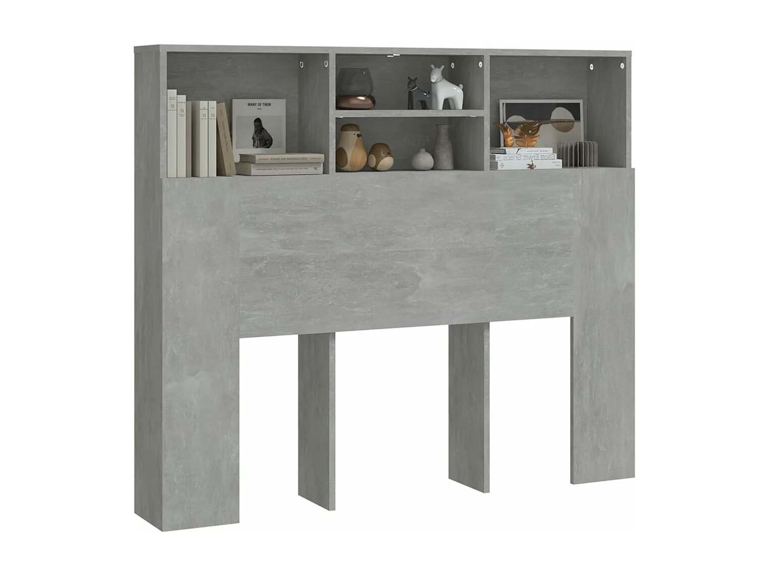 Armoire de tête de lit Gris béton 120x19x103,5 cm