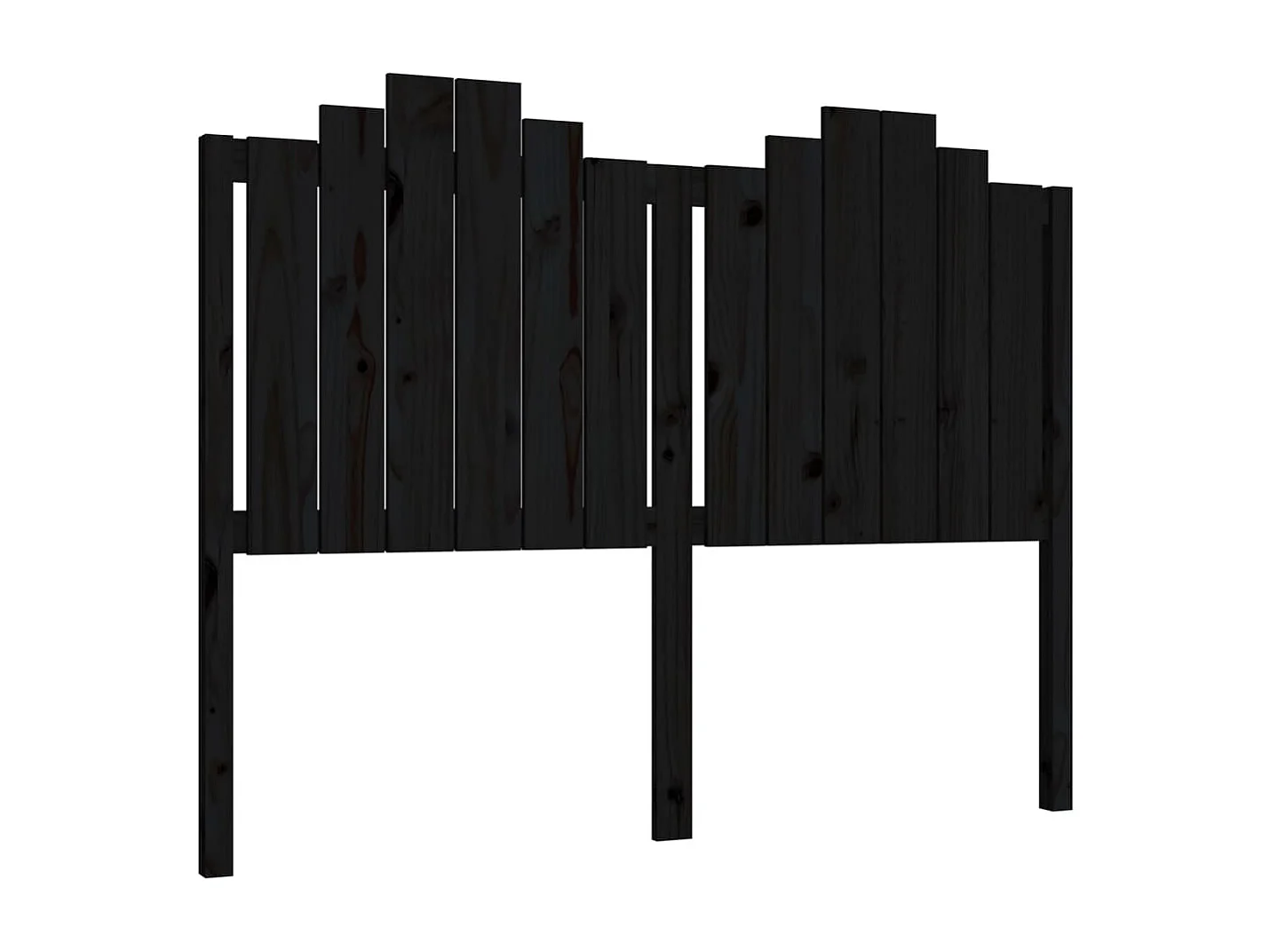 Tête de lit Noir 146x4x110 cm Bois massif de pin