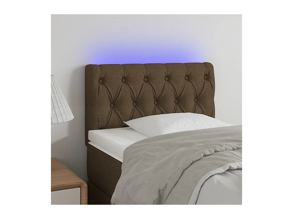 Tête de lit à LED Marron foncé 80x7x78/88 cm Tissu