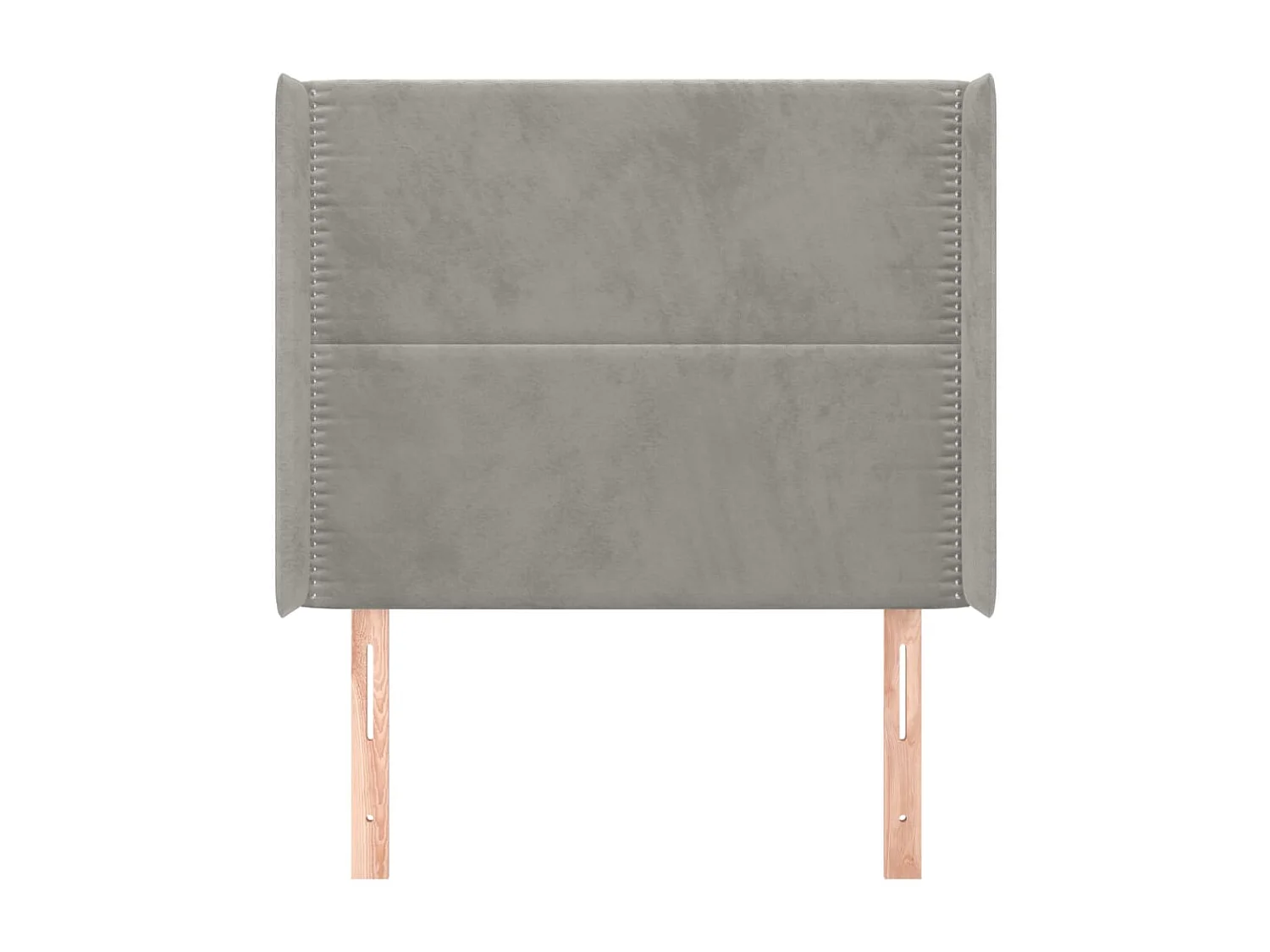 Cabeceira de cama c/ abas veludo 93x16x118/128cm cinzento-claro