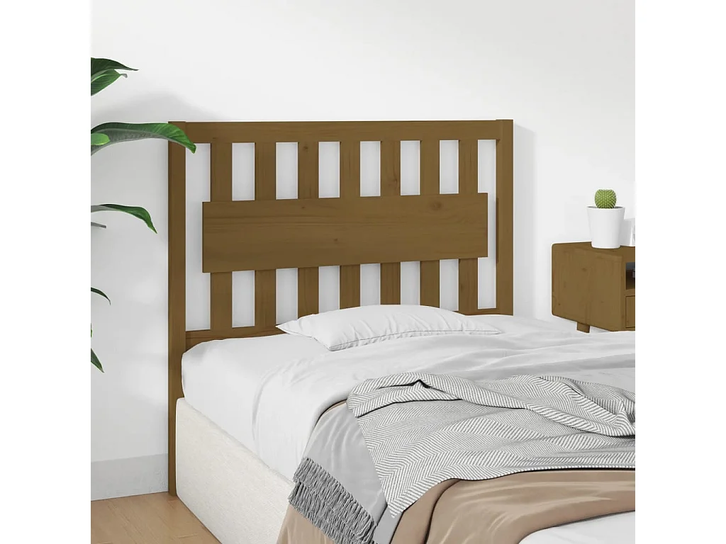 Cabeceira de cama 105,5x4x100 cm pinho maciço castanho mel