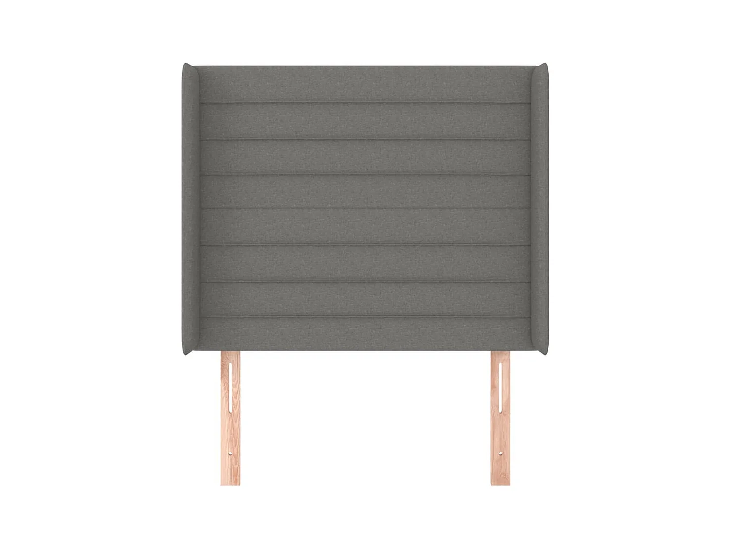 Cabecero con orejas de tela gris oscuro 83x16x118/128 cm