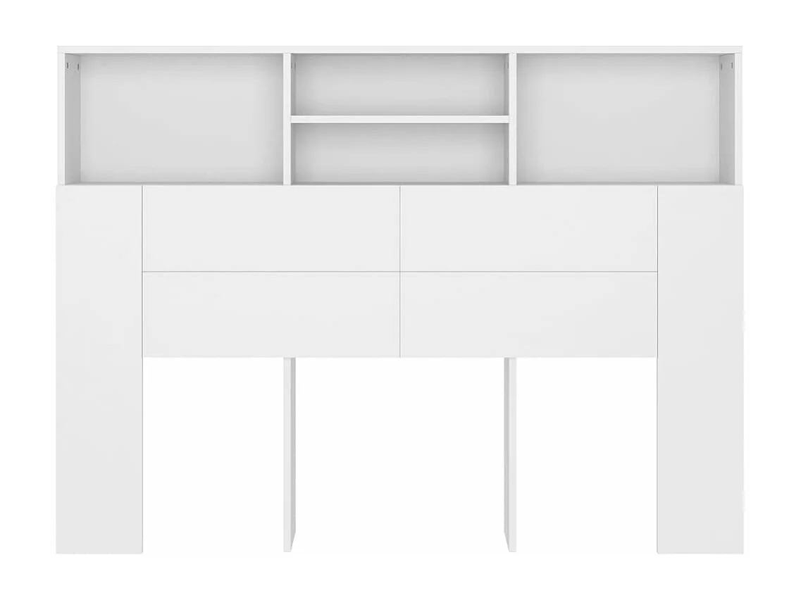 Armoire de tête de lit Blanc 140x19x103,5 cm