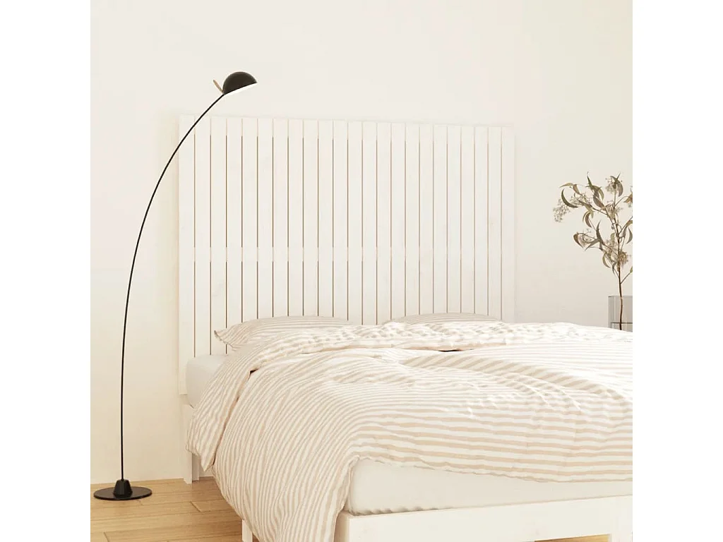Tête de lit murale Blanc 146,5x3x110 cm Bois massif de pin