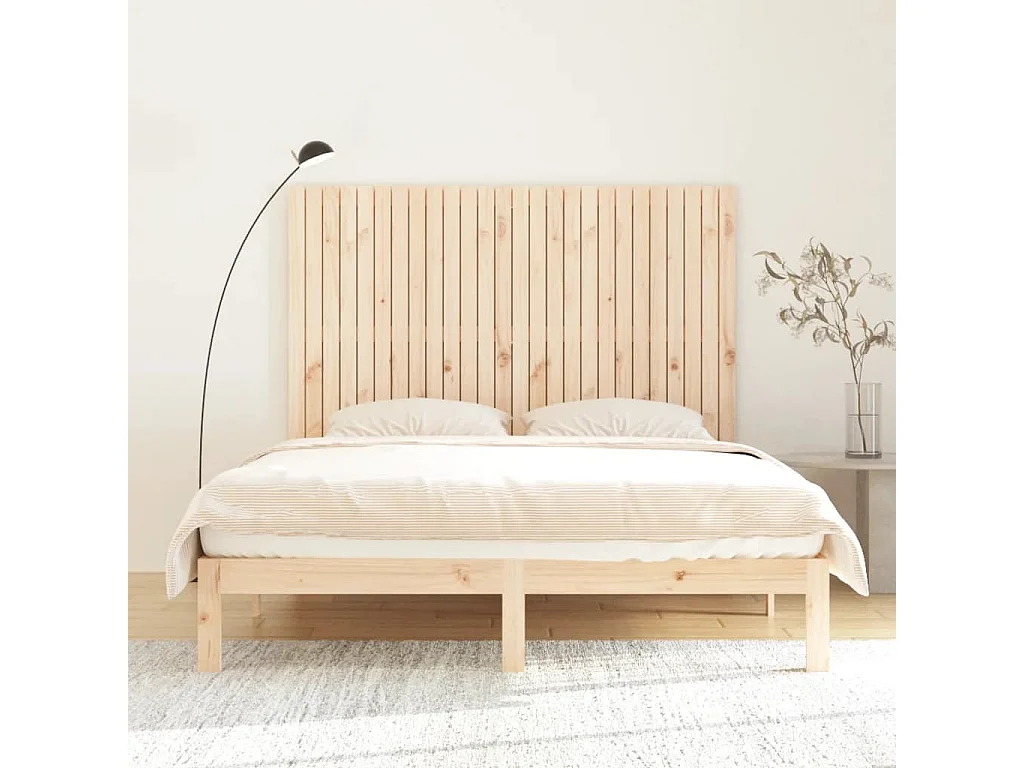 Cabecero de cama de pared madera maciza de pino 166x3x110 cm