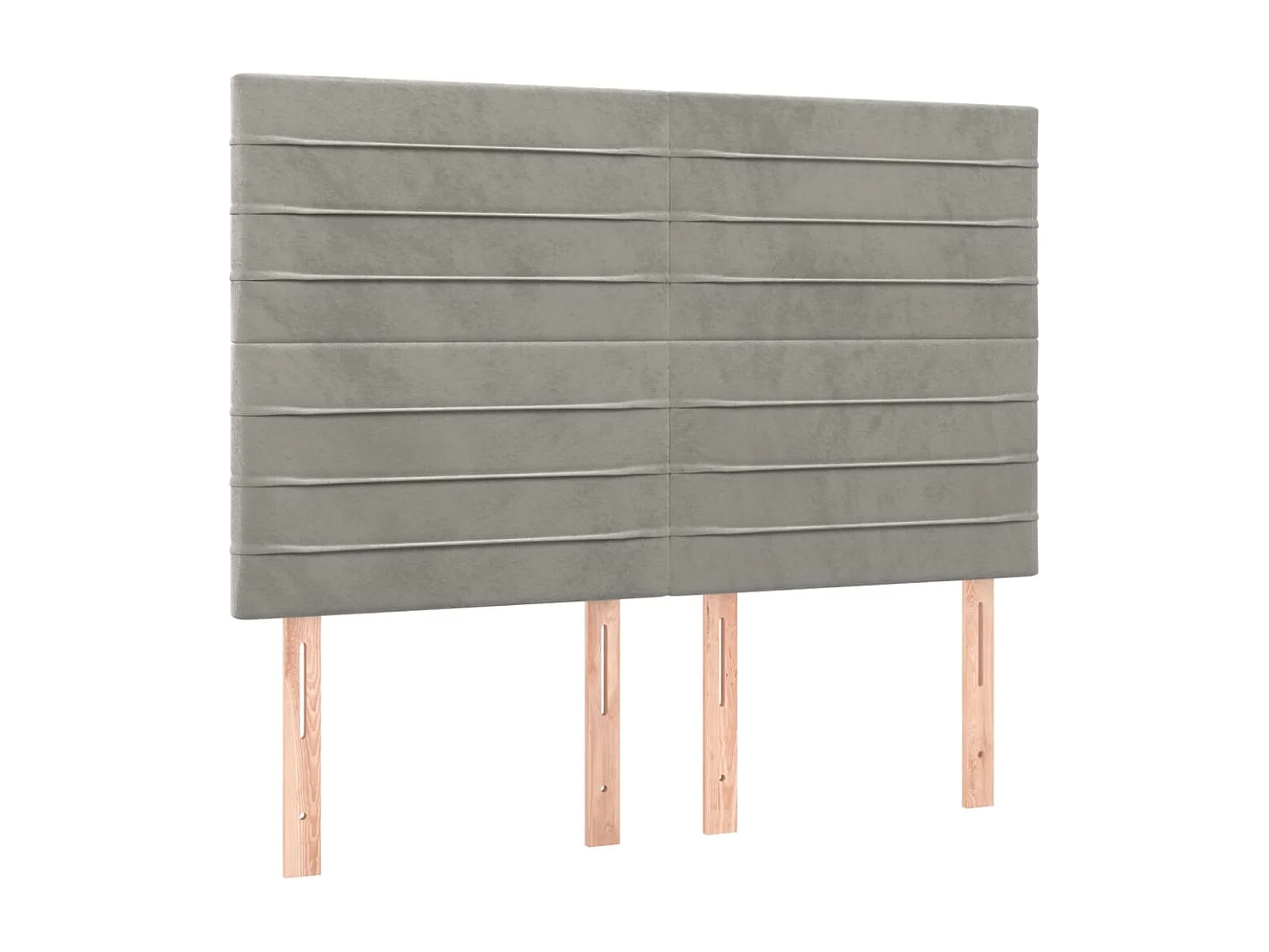 Tête de lit 4 pièces Gris clair 72x5x78/88 cm Velours