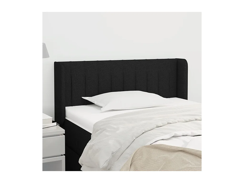 Tête de lit avec oreilles Noir 93x16x78/88 cm Tissu