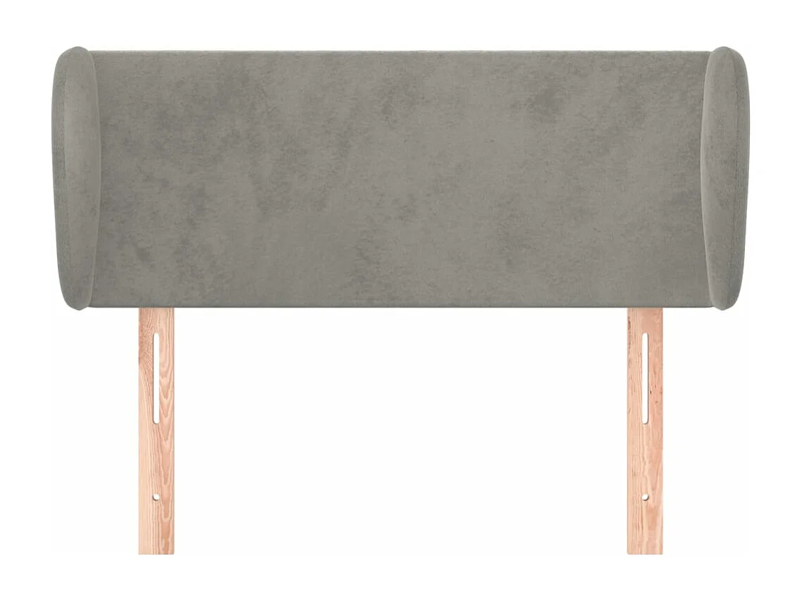 Hoofdbord met randen 93x23x78/88 cm fluweel lichtgrijs