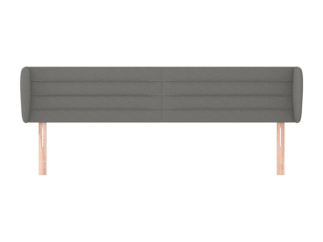 Hoofdbord met randen 183x23x78/88 cm stof donkergrijs