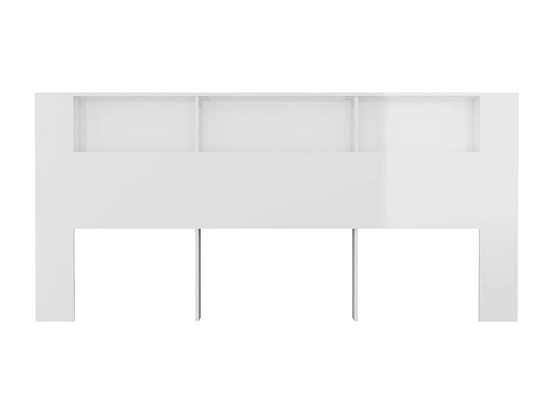 Armoire de tête de lit Blanc brillant 220x18,5x104,5 cm