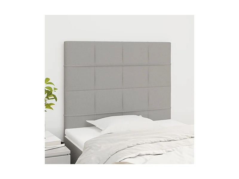 Tête de lit 2 pièces Gris clair 80x5x78/88 cm Tissu