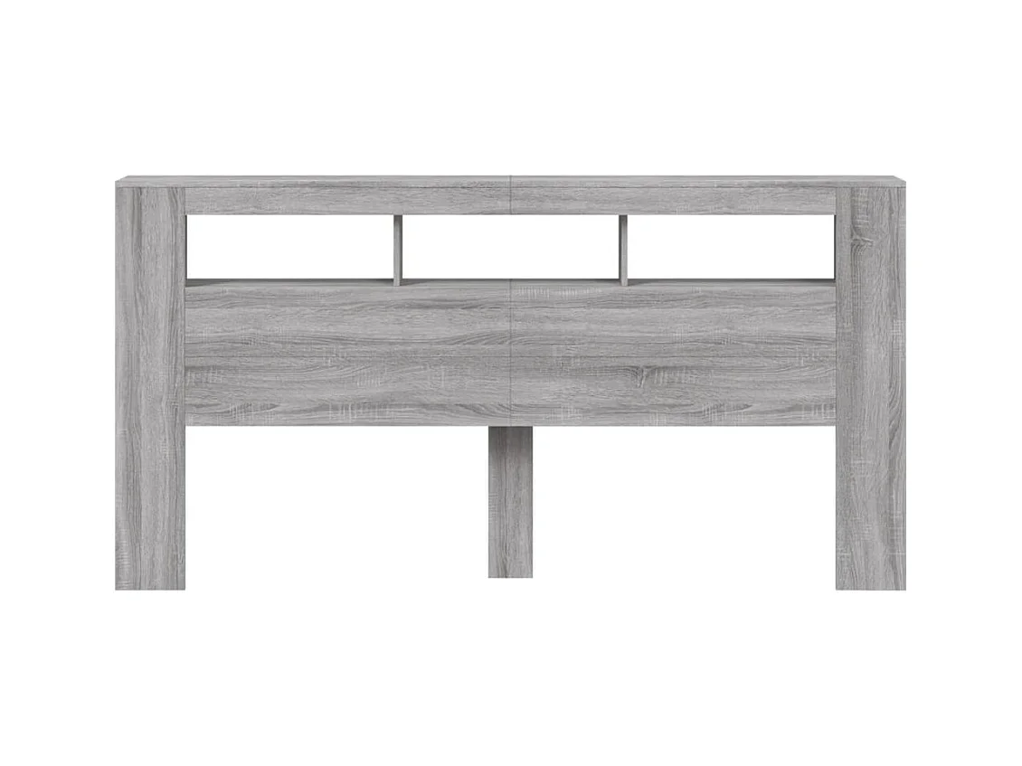 Tête de lit à LED sonoma gris 200x18,5x103,5 cm bois ingénierie