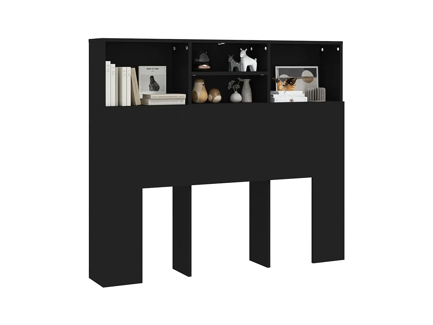 Armoire de tête de lit Noir 120x19x103,5 cm