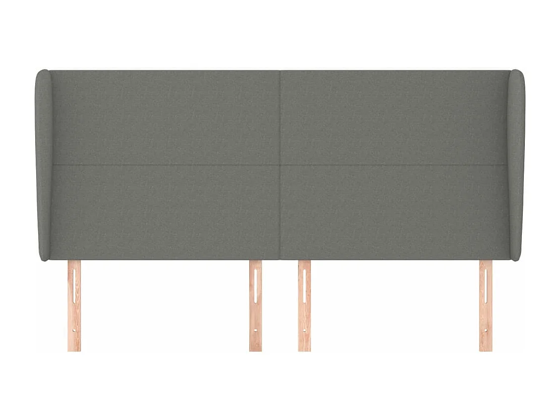 Tête de lit avec oreilles Gris foncé 163x23x118/128 cm Tissu