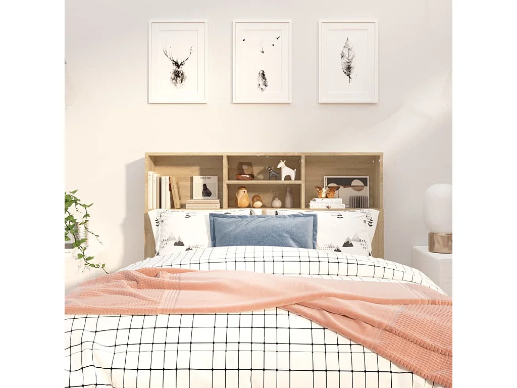 Armoire de tête de lit Chêne sonoma 120x19x103,5 cm