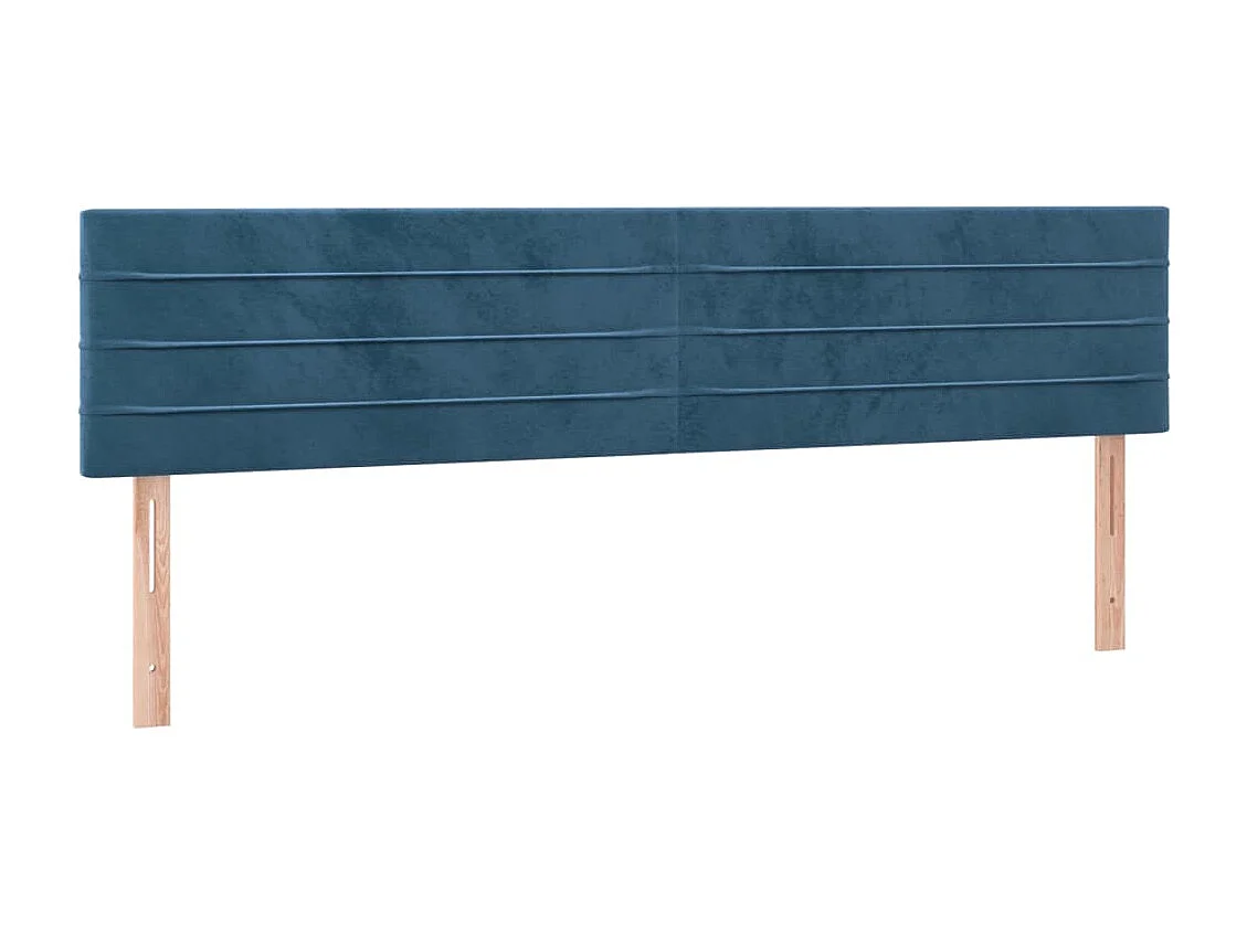 Cabeceira de cama c/ luzes LED veludo 180x5x78/88cm azul-escuro