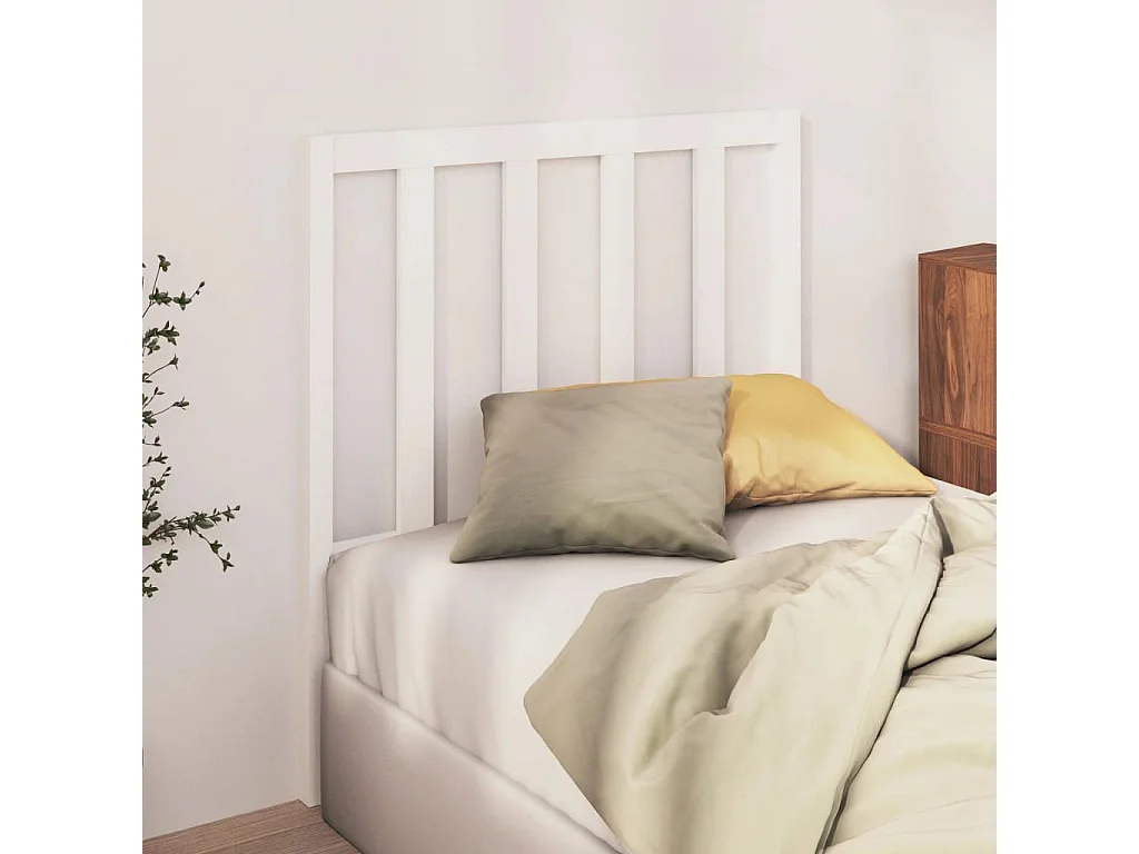Cabeceira de cama 106x4x100 cm pinho maciço branco