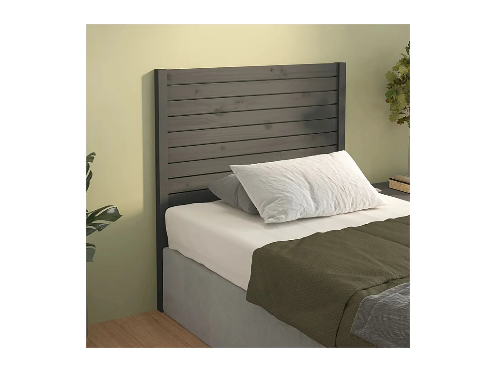 Tête de lit Gris 81x4x100 cm Bois massif de pin