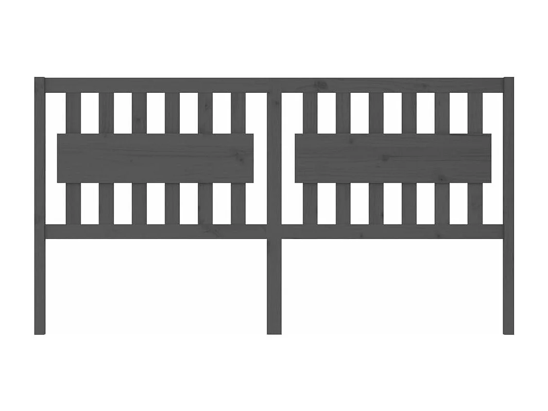 Tête de lit Gris 185,5x4x100 cm Bois massif de pin