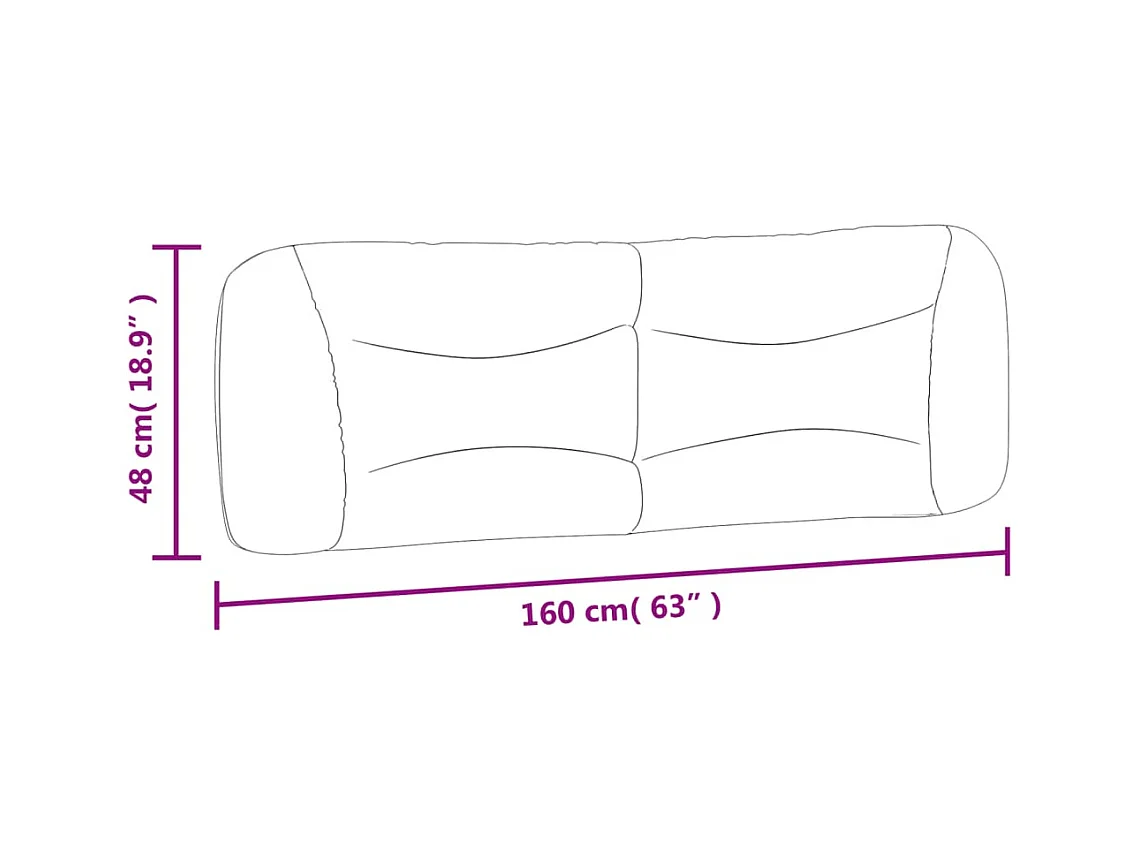 Tête de lit coussin noir 160 cm similicuir