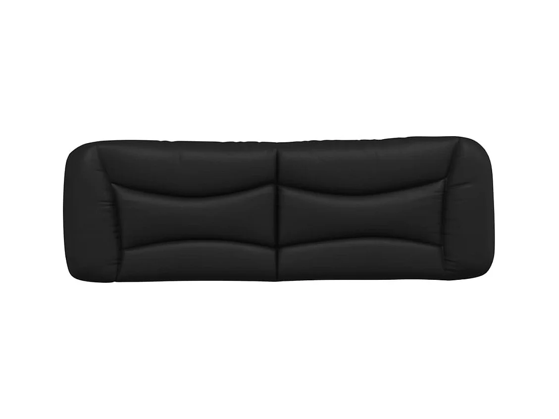 Tête de lit coussin noir 160 cm similicuir