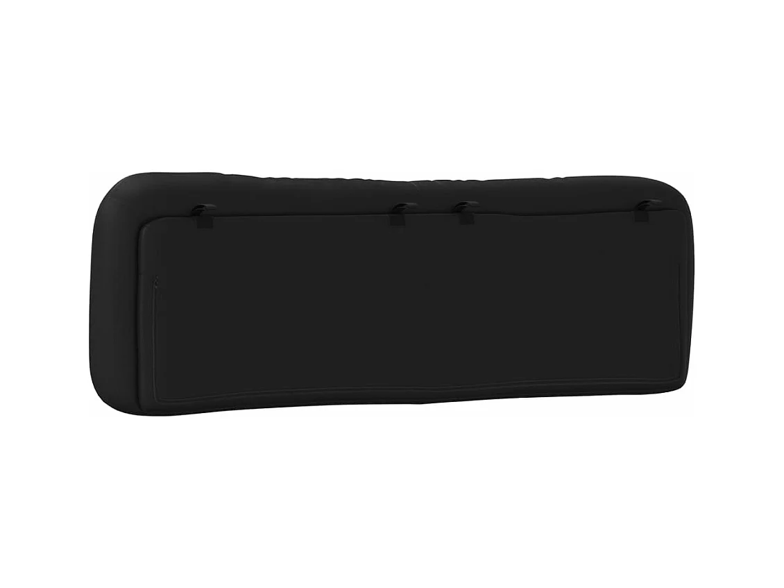 Tête de lit coussin noir 160 cm similicuir