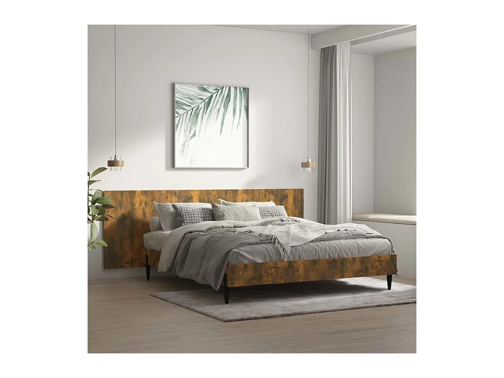 Tête de lit murale Chêne fumé 240x1,5x80 cm Bois d'ingénierie