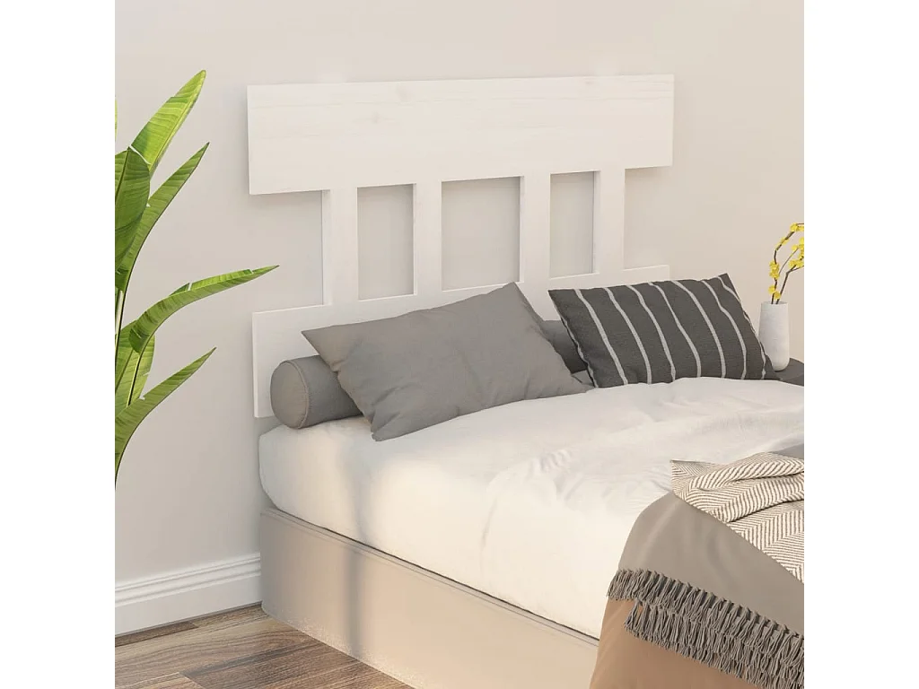 Cabeceira de cama 103,5x3x81 cm pinho maciço branco