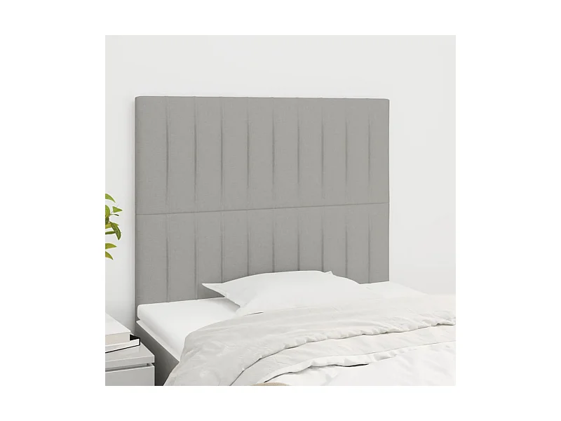 Tête de lit 2 pièces Gris clair 90x5x78/88 cm Tissu
